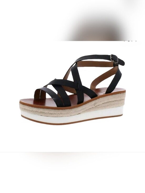 Lucky Brand Shoes - Lucky Brand Black Strappy Platform Espadrille Sandals